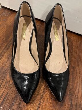 Louise et Cie Black Patent Pointed-Toe Pumps
